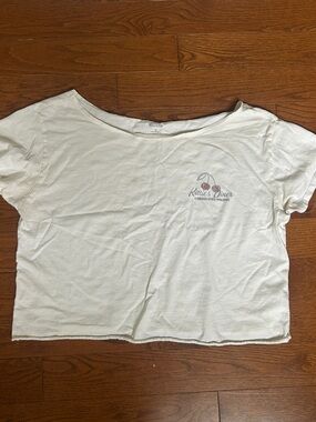 Hollister White Crop off shoulder tee